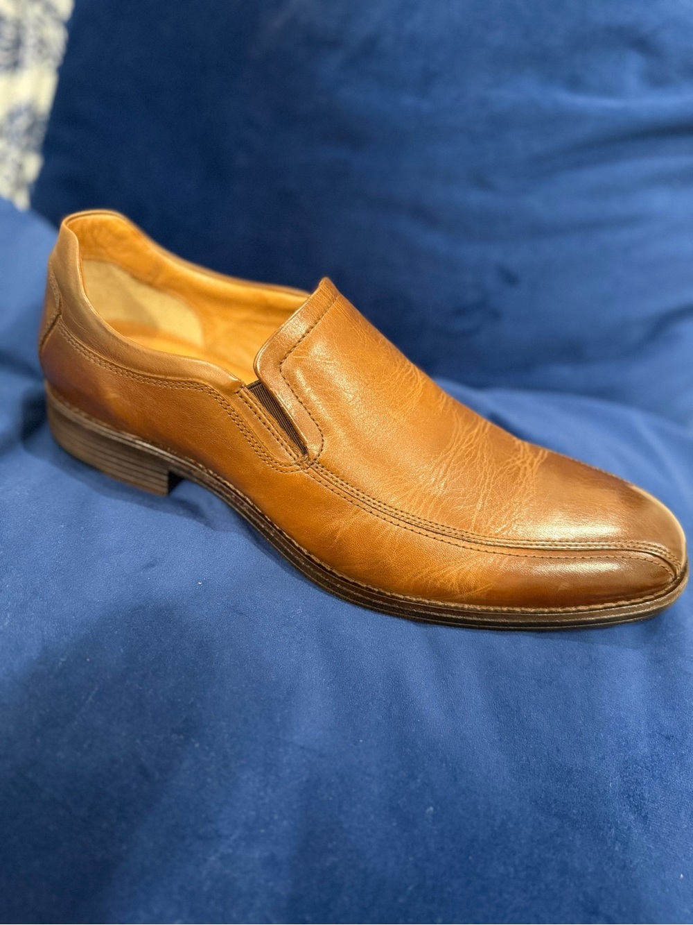 Johnston & Murphy Tan Leather Slip-On Dress Loafers